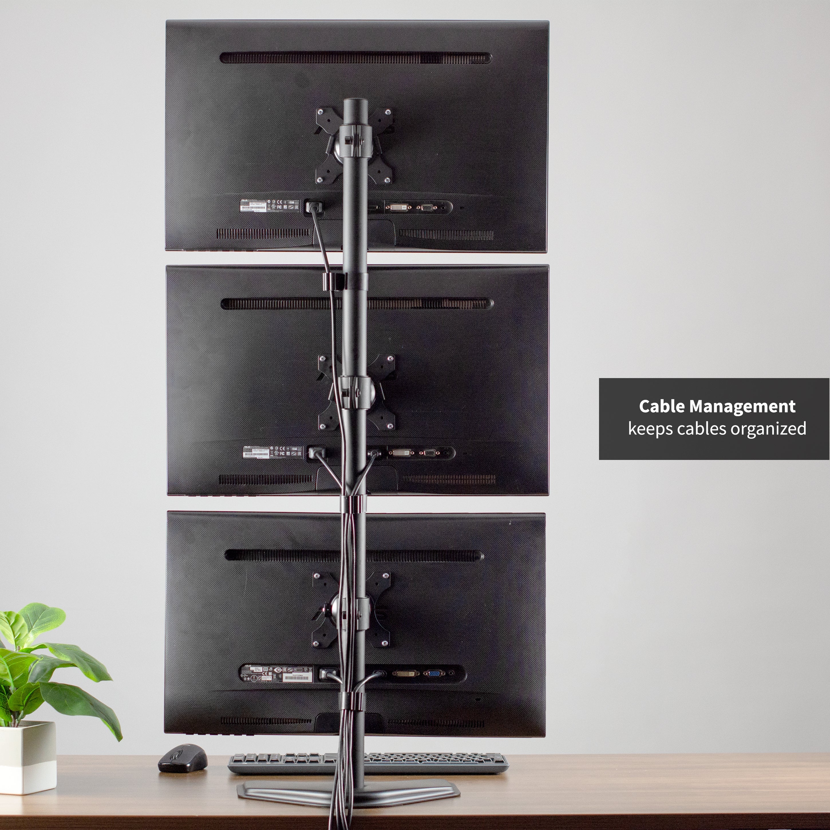 Vertical Triple 13” to 27" Monitor Desk Stand