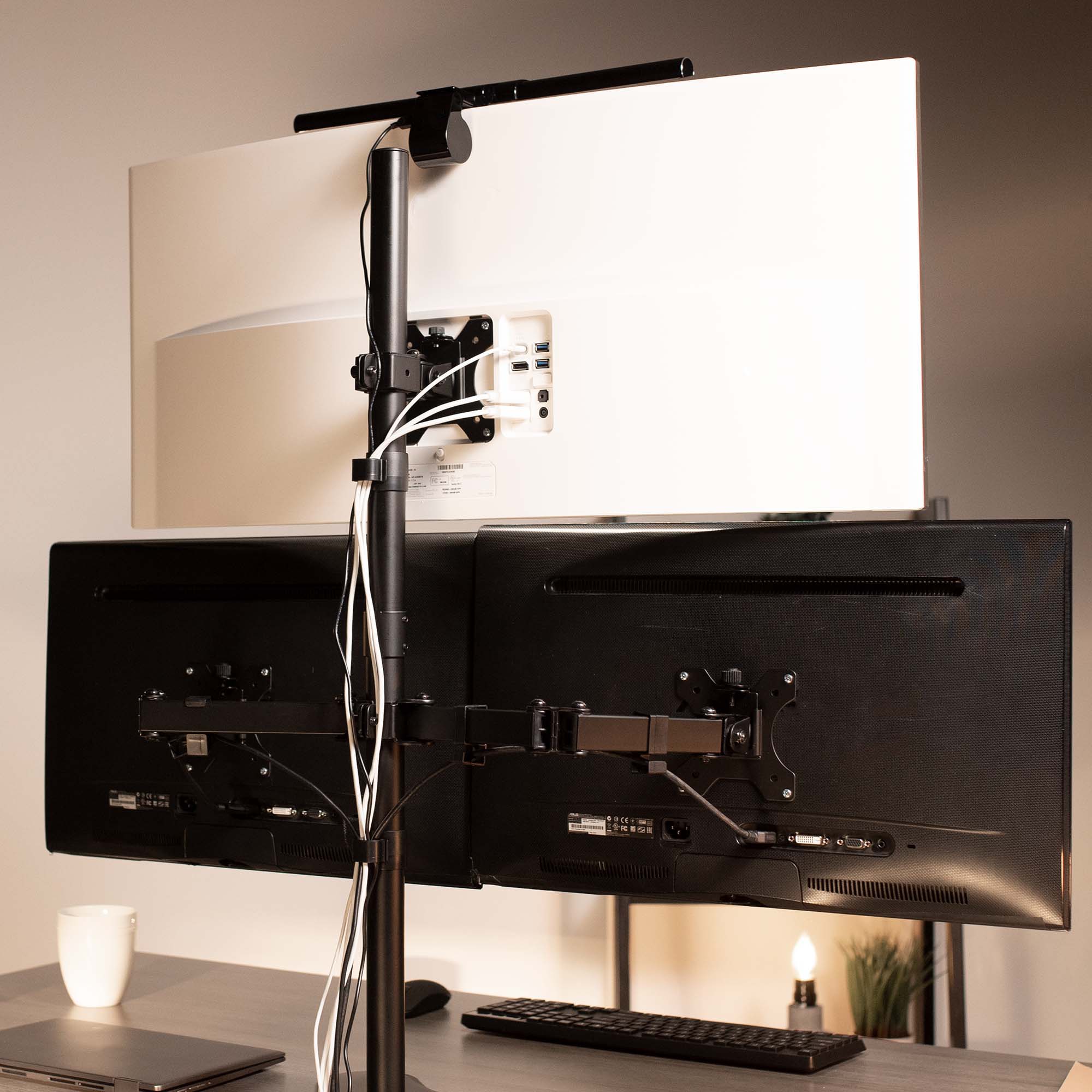 Triple 13” to 30” Monitor Desk Stand