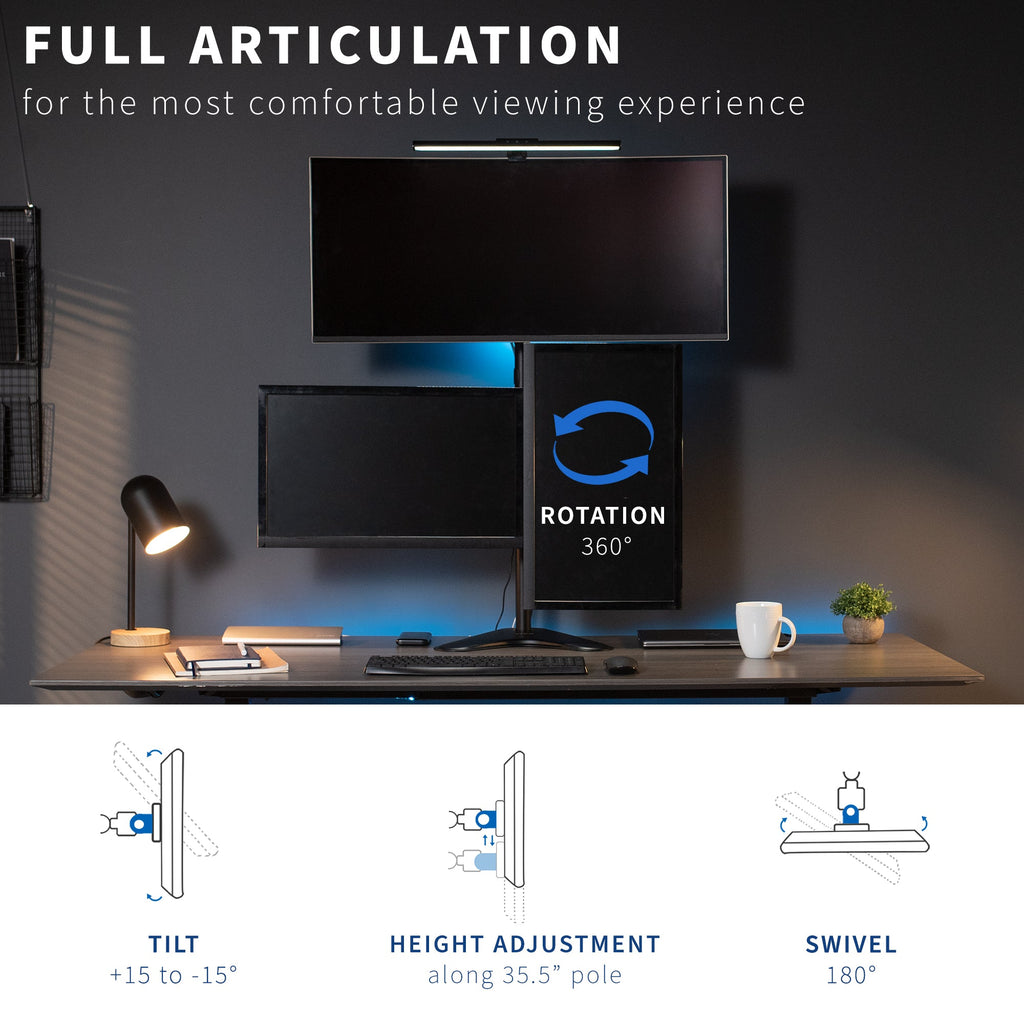 Triple 13” to 30” Monitor Desk Stand