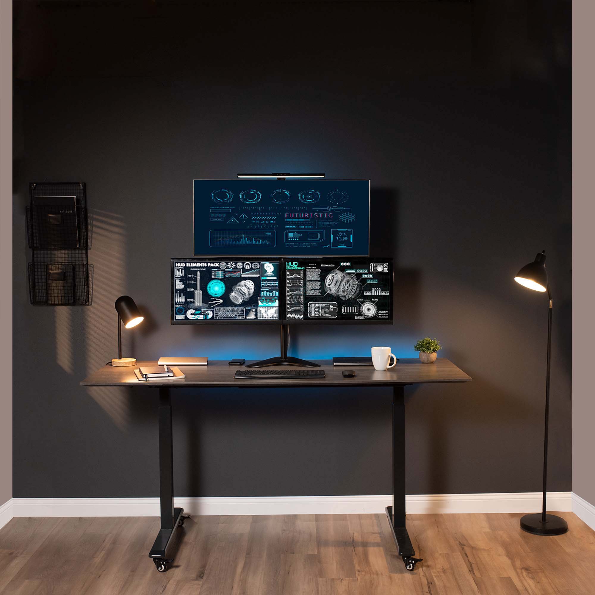 Triple 13” to 30” Monitor Desk Stand