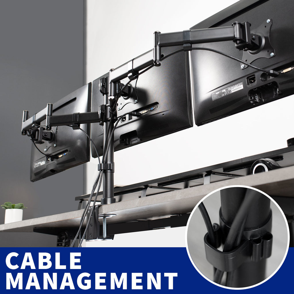 Triple 13" to 24" Monitor Desk Mount