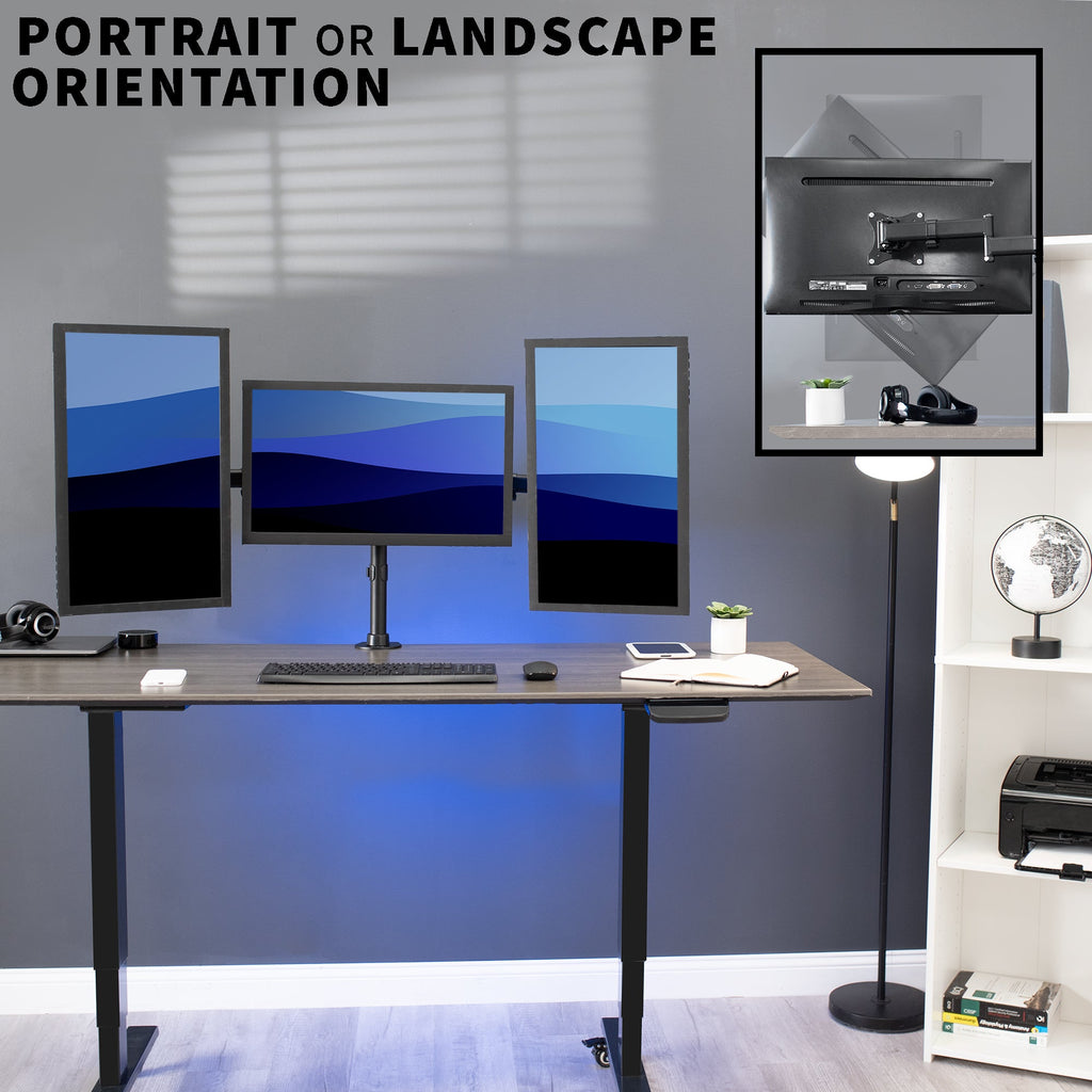 Triple 13" to 24" Monitor Desk Mount