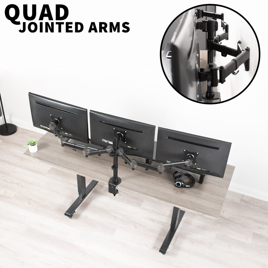 Triple 13" to 24" Monitor Desk Mount
