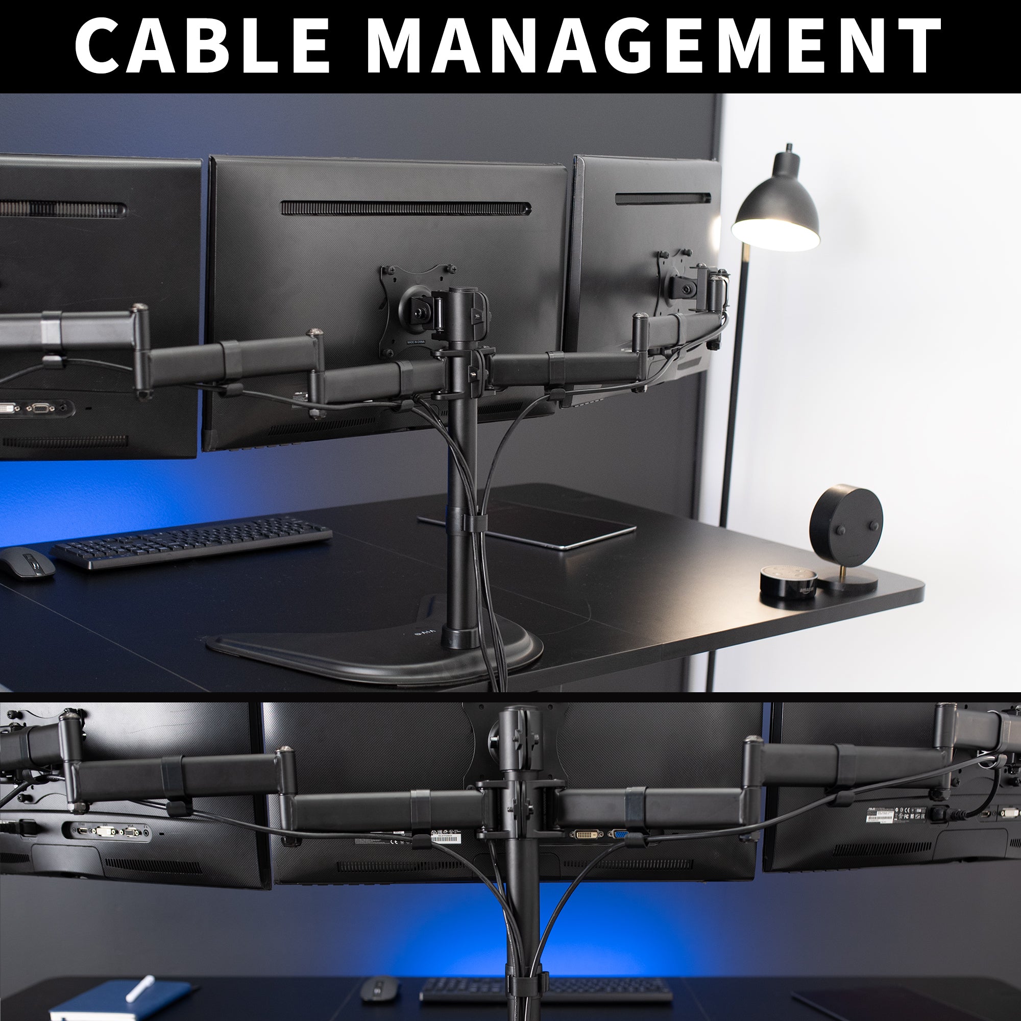 Triple 13” to 24” Monitor Desk Stand