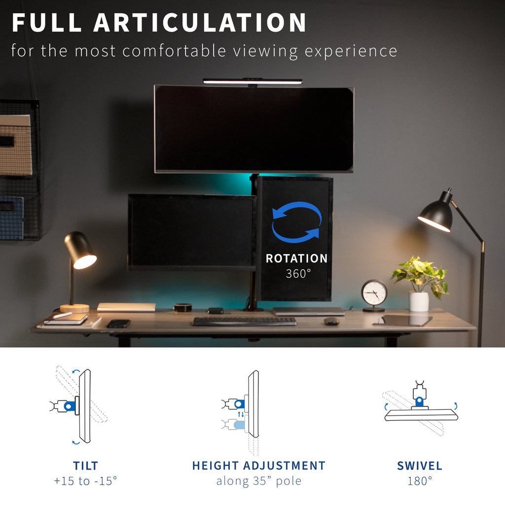 Triple 13” to 30” Monitor Desk Mount