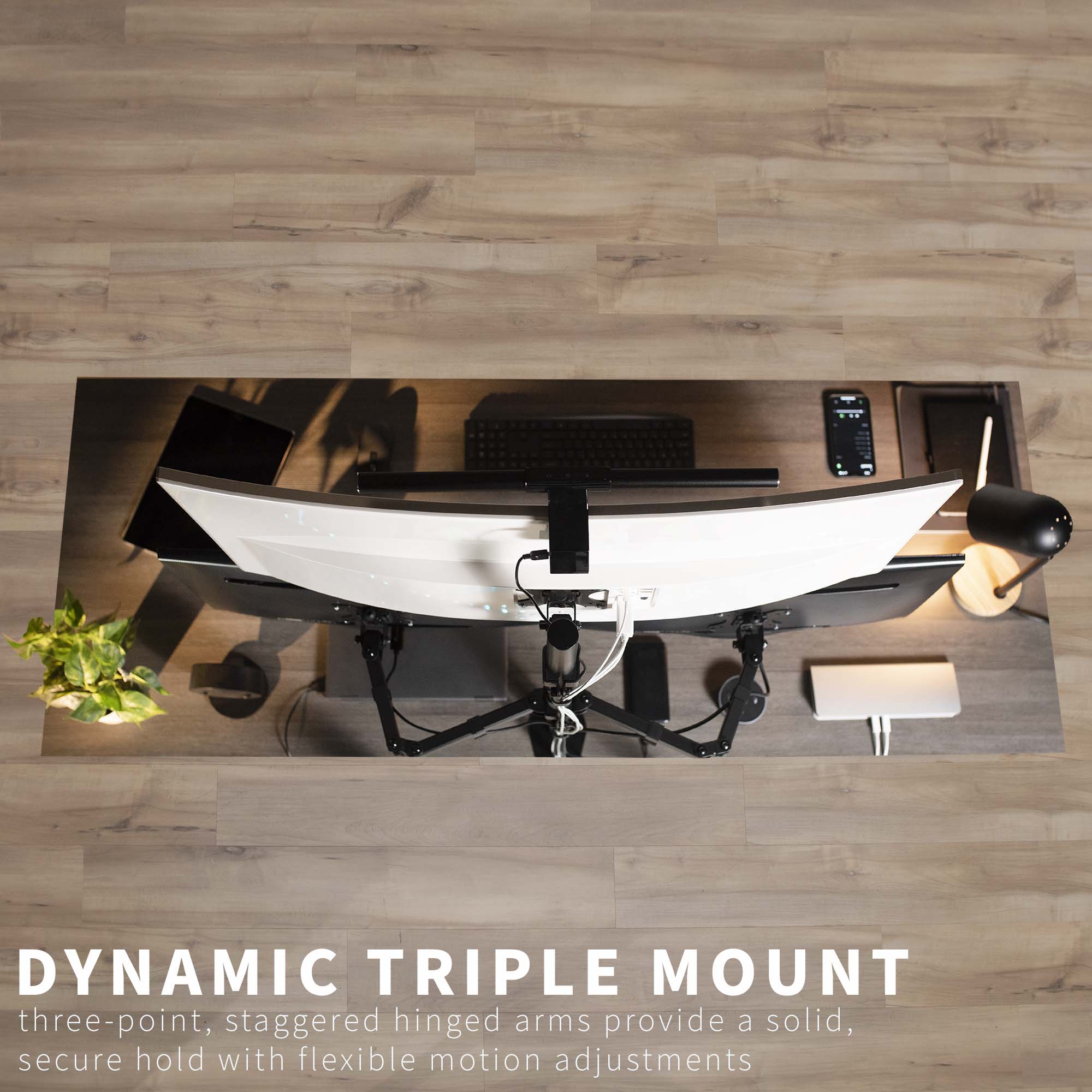 Triple 13” to 30” Monitor Desk Mount