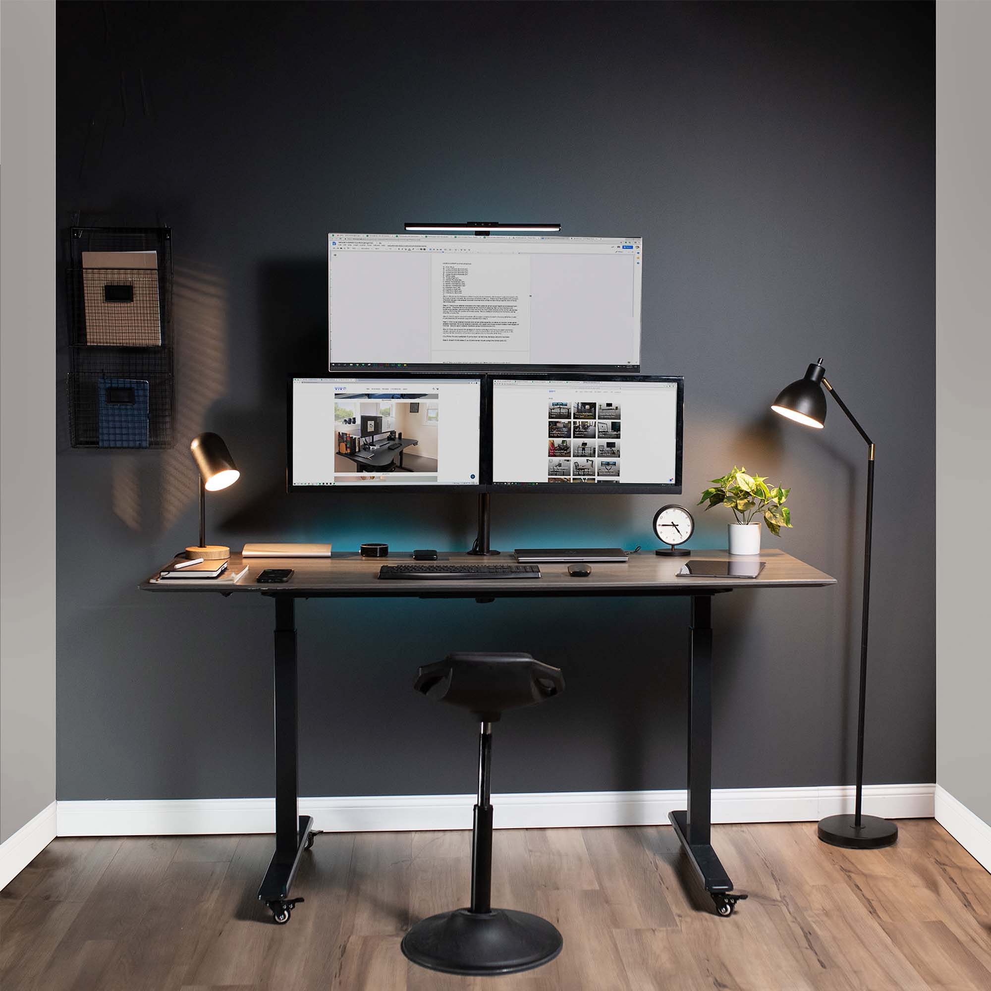 Triple 13” to 30” Monitor Desk Mount