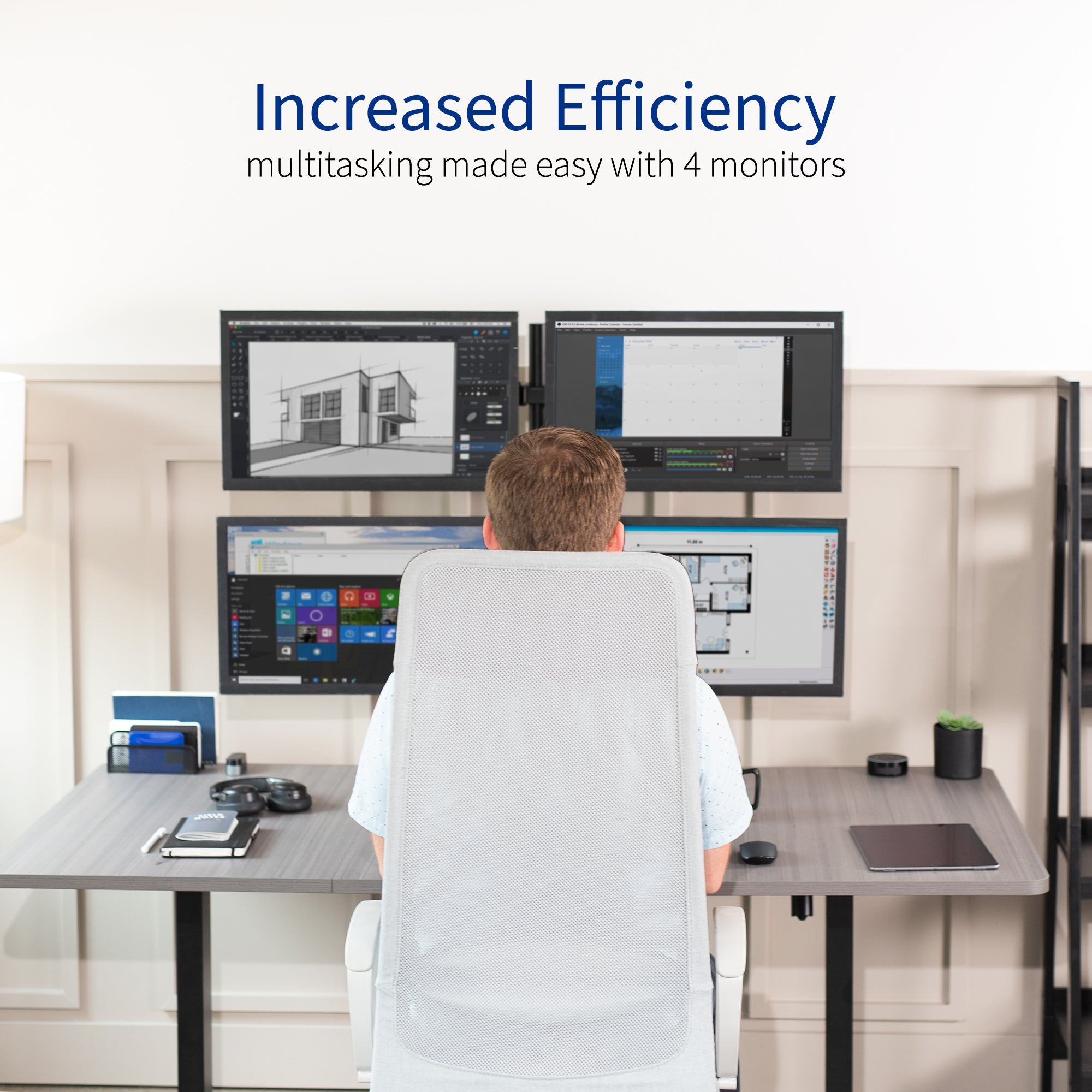 Quad 13” to 30" Monitor Desk Stand