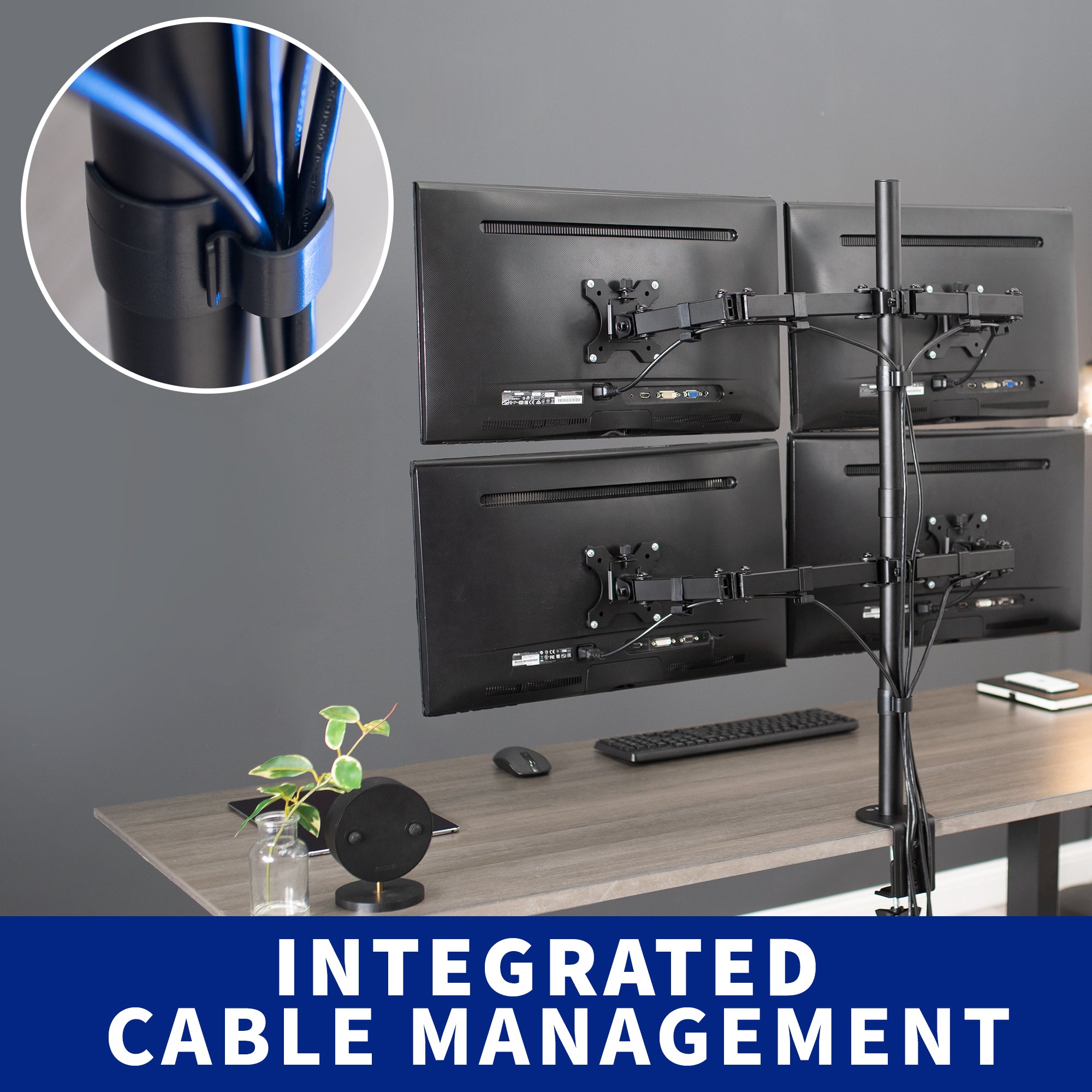 Quad 13” to 30" Monitor Desk Mount