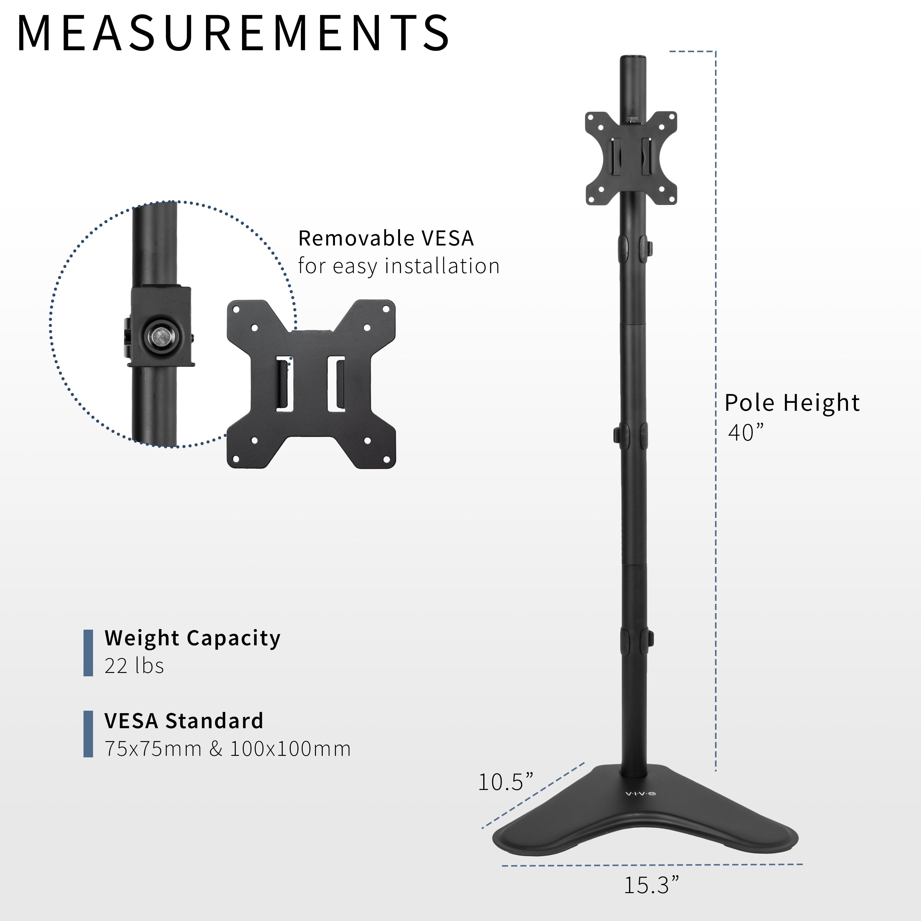 Single 13" to 27" Monitor Extra Tall Desk Stand