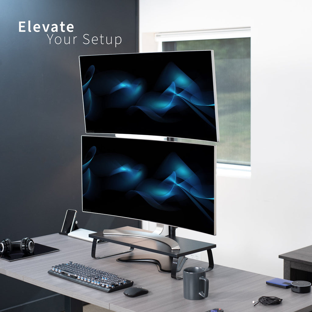Single 13" to 27" Monitor Extra Tall Desk Stand