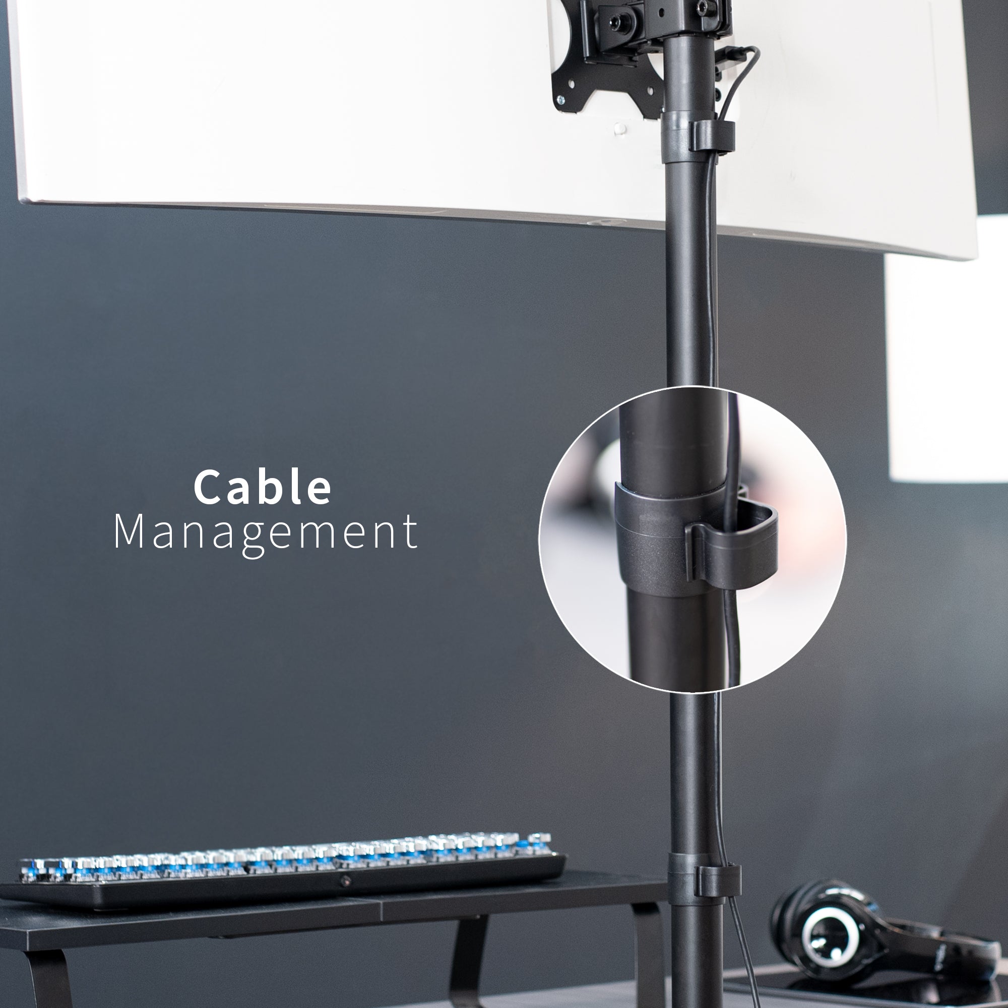 Single 13" to 27" Monitor Extra Tall Desk Stand