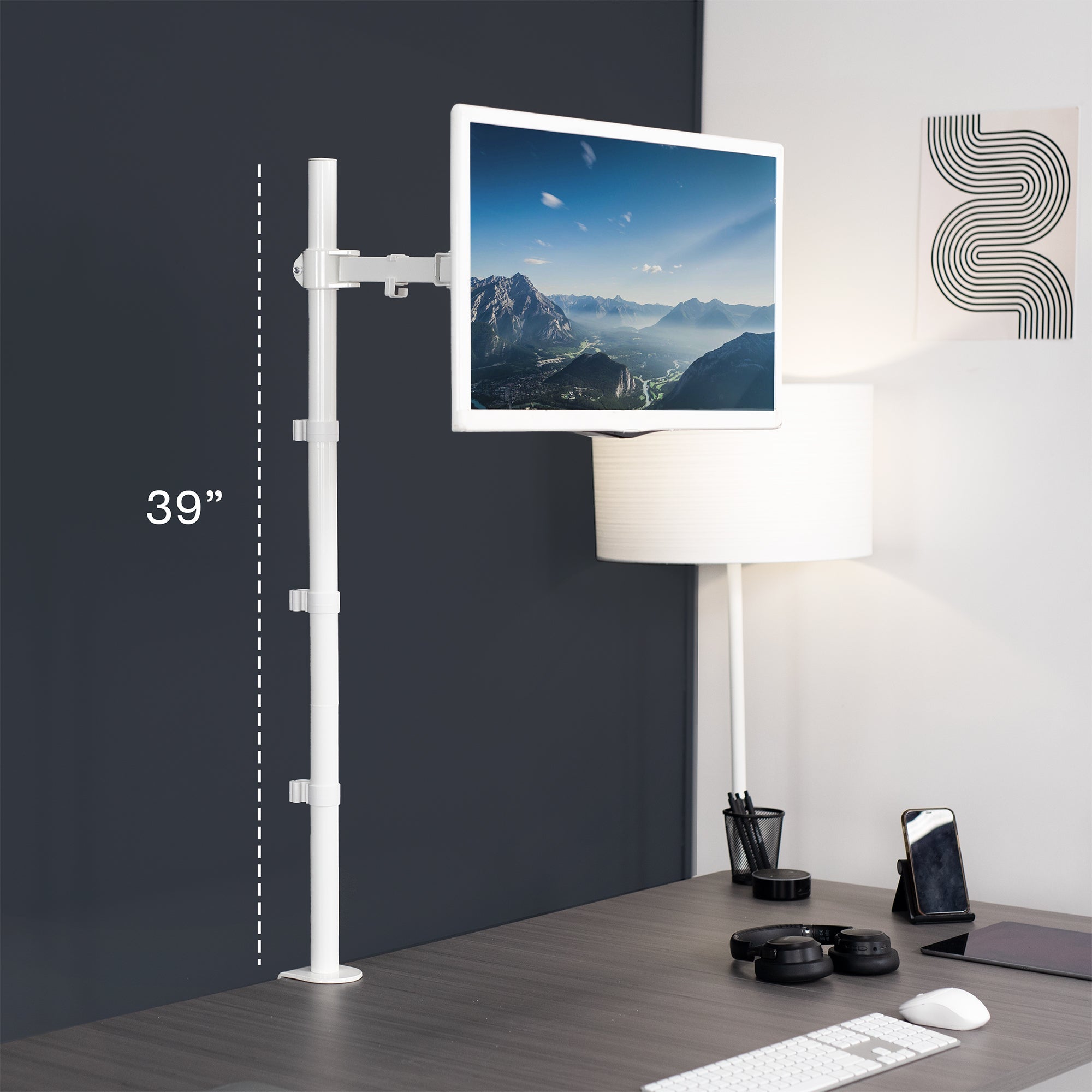 Single Monitor Extra Tall Desk Mount - Up to 38" Screens