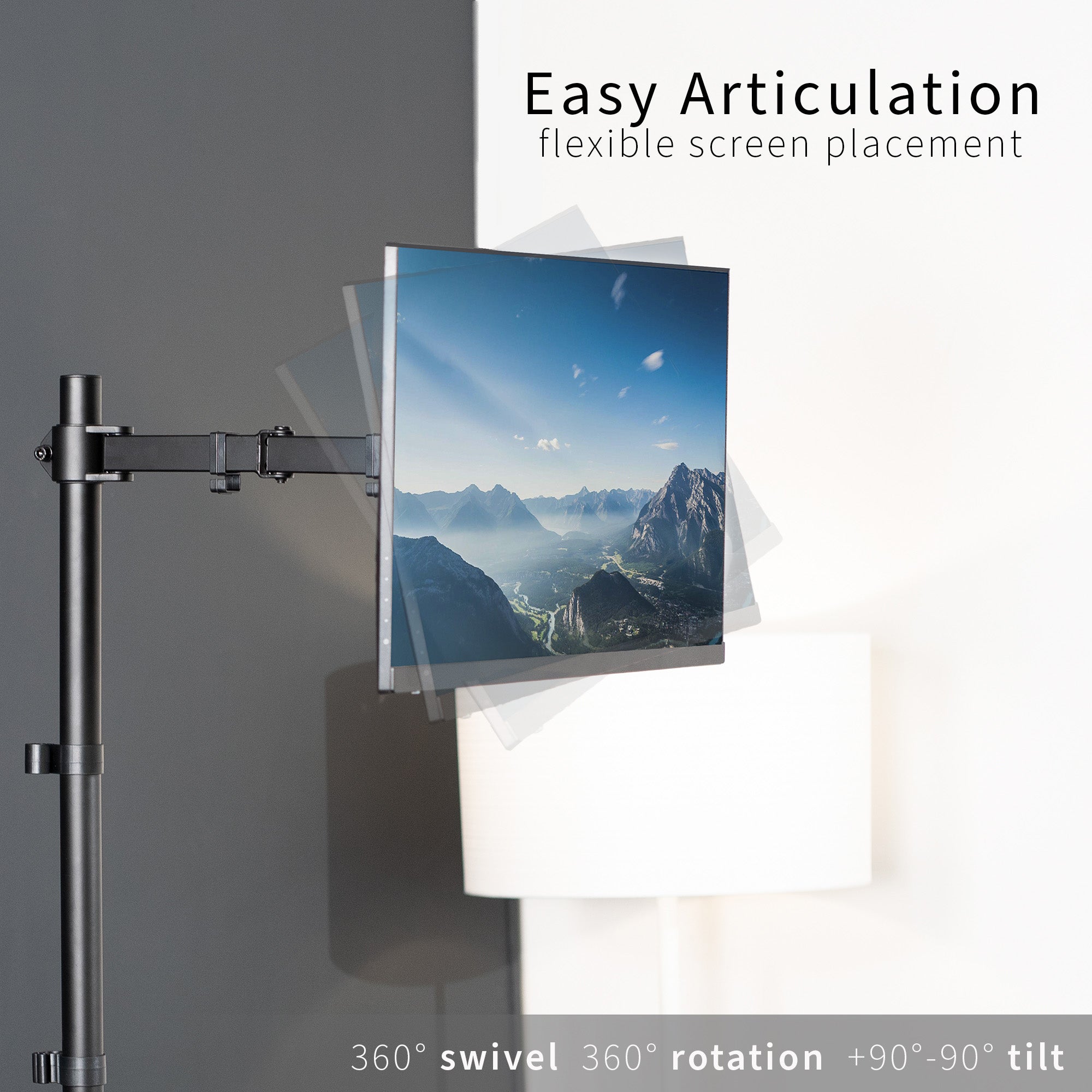 Single Monitor Extra Tall Desk Mount - Up to 38" Screens