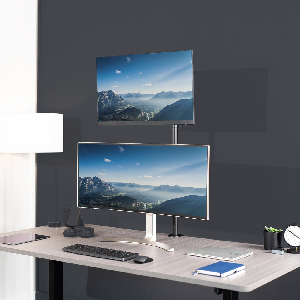 Single Monitor Extra Tall Desk Mount - Up to 38" Screens