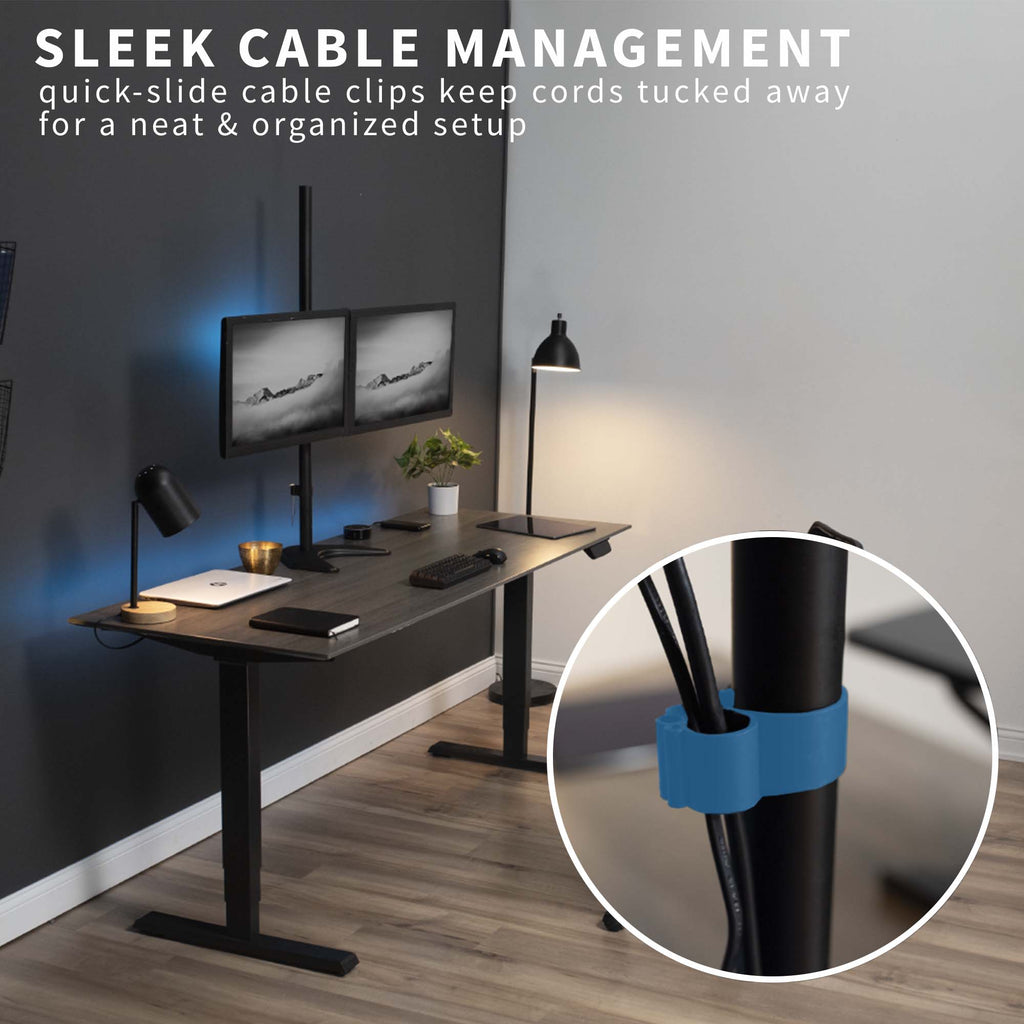 Dual 13" to 27" Monitor Extra Tall Desk Stand