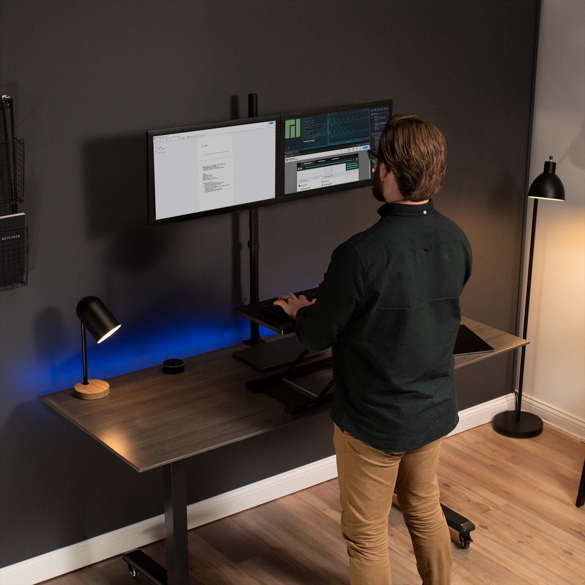 Dual 13" to 27" Monitor Extra Tall Desk Mount