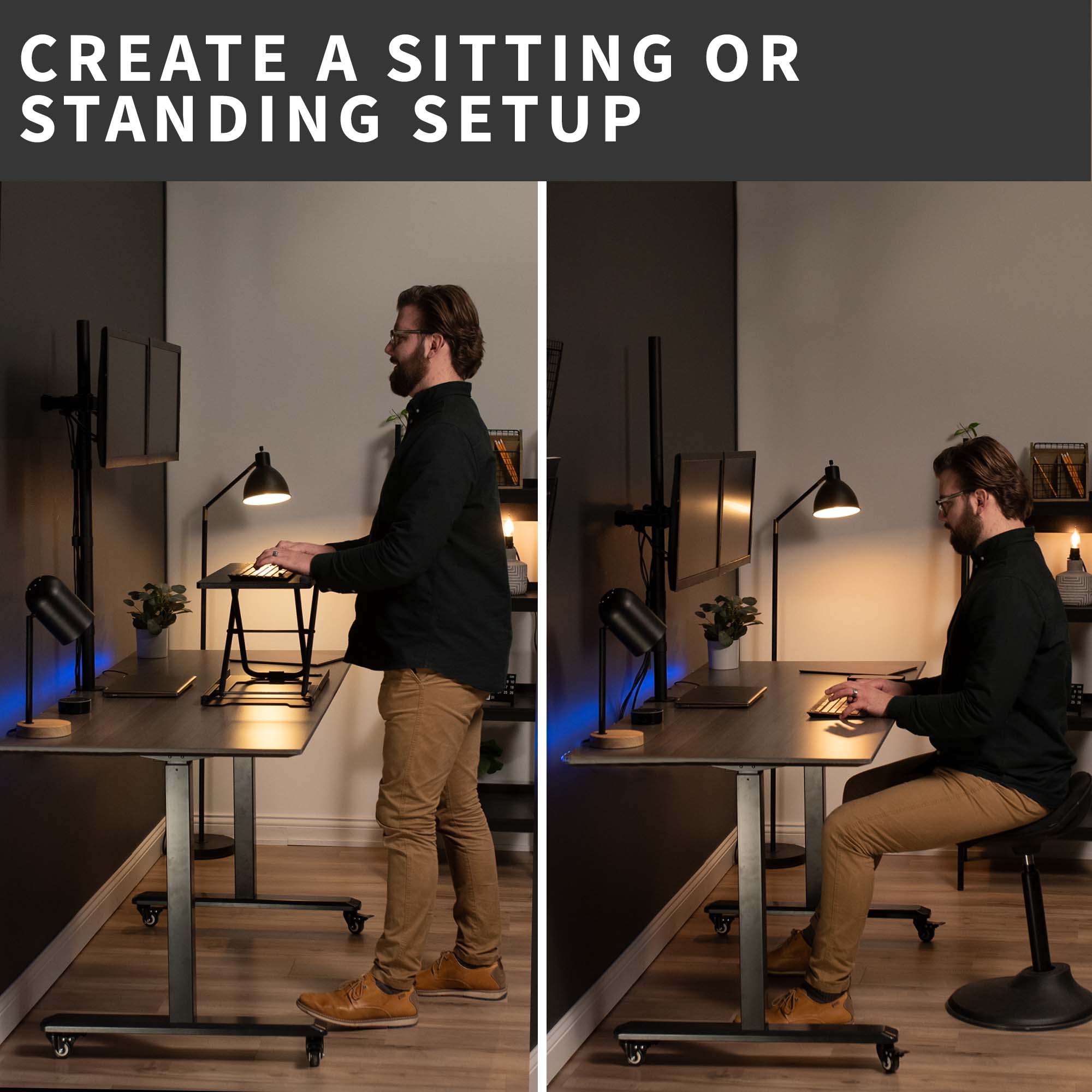 Dual 13" to 27" Monitor Extra Tall Desk Mount