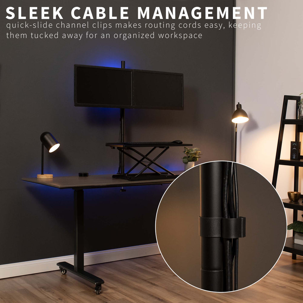 Dual 13" to 27" Monitor Extra Tall Desk Mount