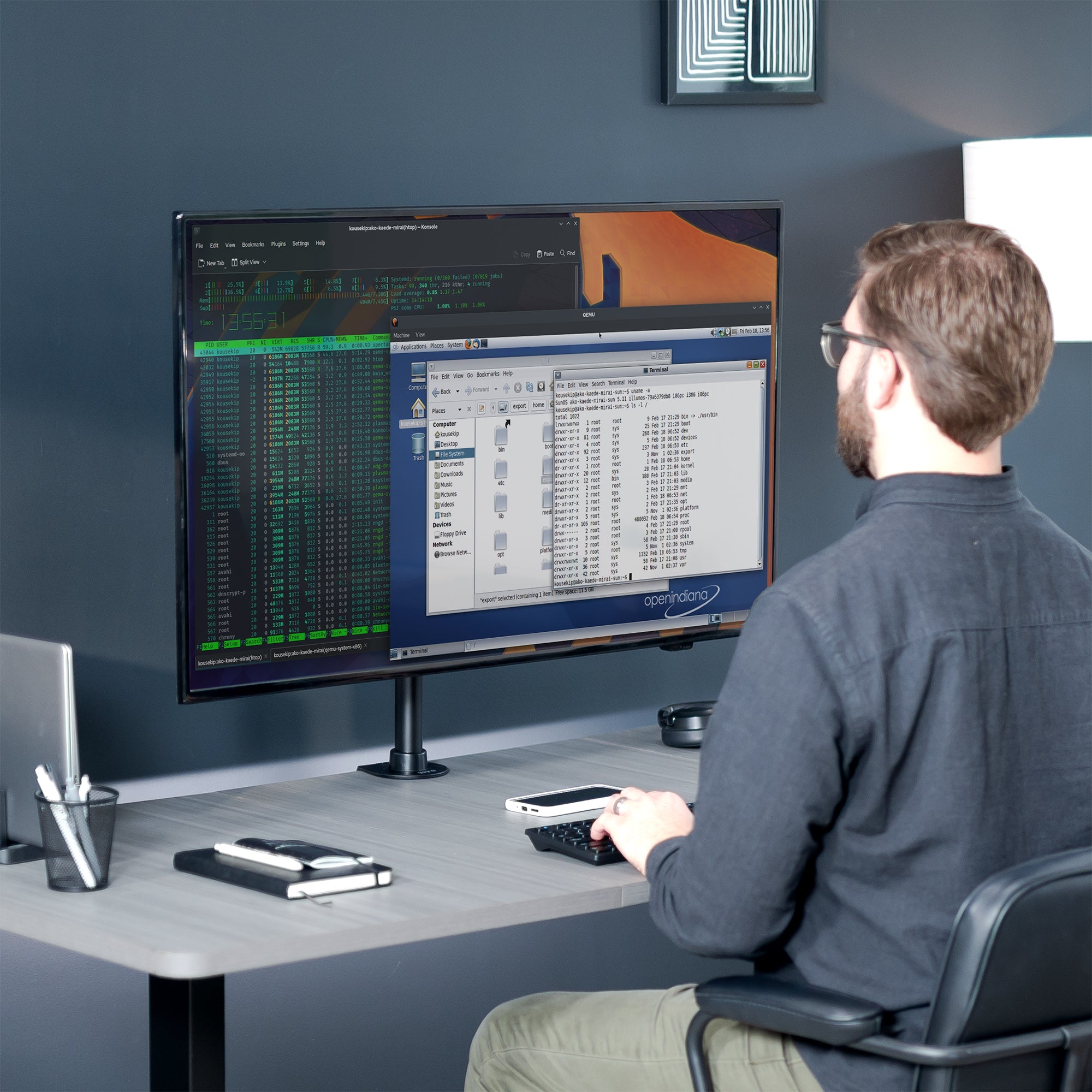 Single 17" to 42" Monitor Desk Mount